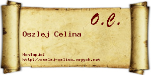 Oszlej Celina névjegykártya